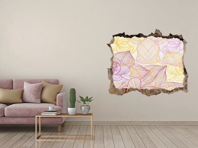 Autocollant mural trou Motif floral trou dans le mur