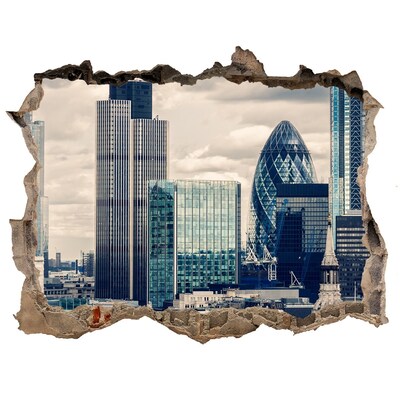 Autocollant à effet 3d trou Vue de la ville moderne