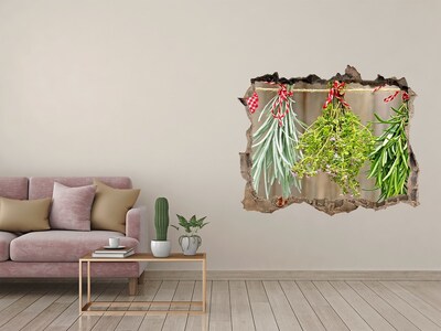 Autocollant à effet 3d trou jardin d'herbes aromatiques en ruines