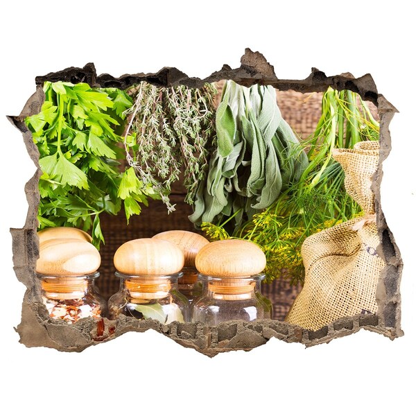Sticker trou dans le mur Coin herbes aromatiques dans la cuisine