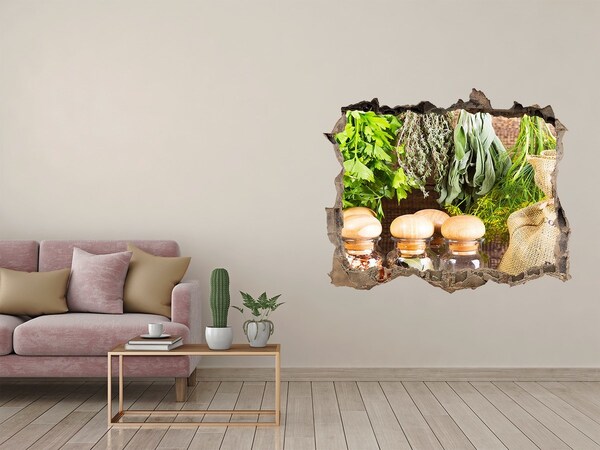 Sticker trou dans le mur Coin herbes aromatiques dans la cuisine