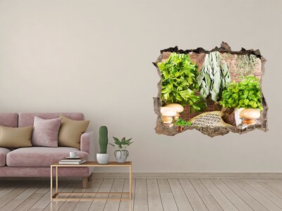 Autocollant mural trou Cuisine verte aux herbes aromatiques