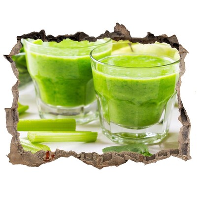 Autocollant mural trou Cocktail vert pour la santé