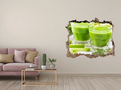 Autocollant mural trou Cocktail vert pour la santé
