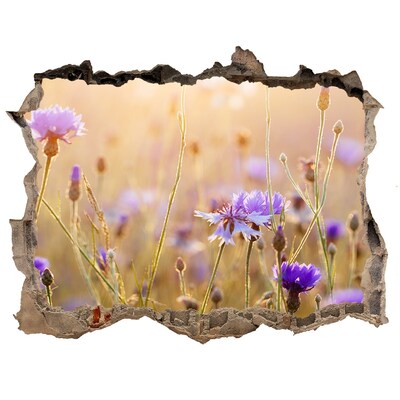 Sticker mural effet trou Fleurs de terrain pierre