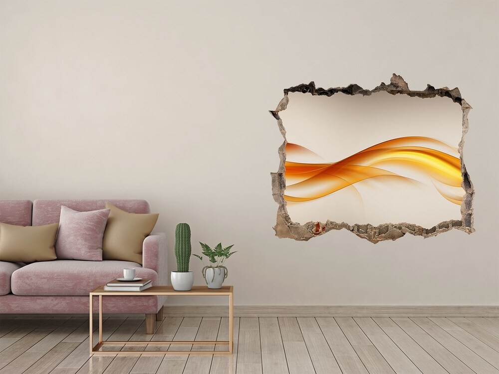 Sticker mural effet trou Vagues abstraites pierre