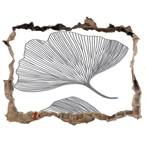 Sticker trou dans le mur Feuilles dans le béton