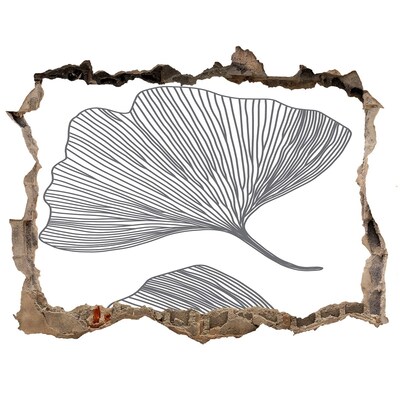 Sticker trou dans le mur Feuilles dans le béton