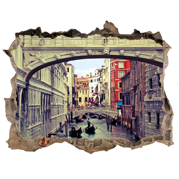 Sticker mural effet trou Venise dans le trou