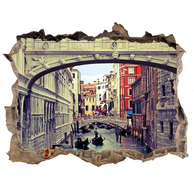 Sticker mural effet trou Venise dans le trou