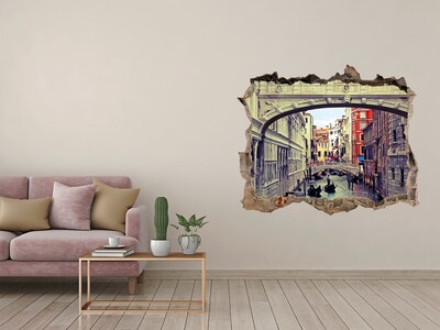 Sticker mural effet trou Venise dans le trou