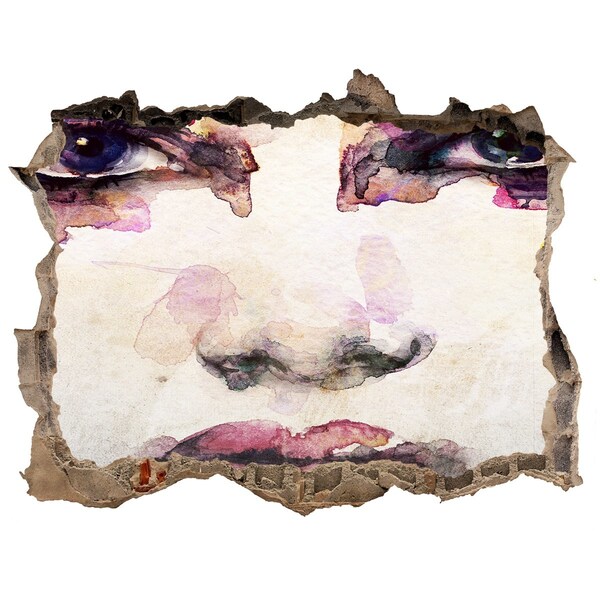 Sticker trou dans le mur Le visage dans le mur en ruine