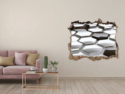 Sticker mural effet trou Hexagones abstraits pierre