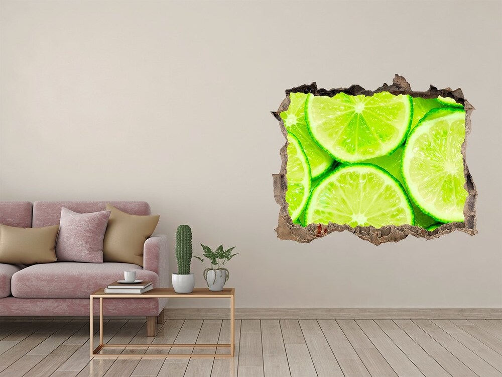 Sticker trou dans le mur Citrons verts frais acides pierre