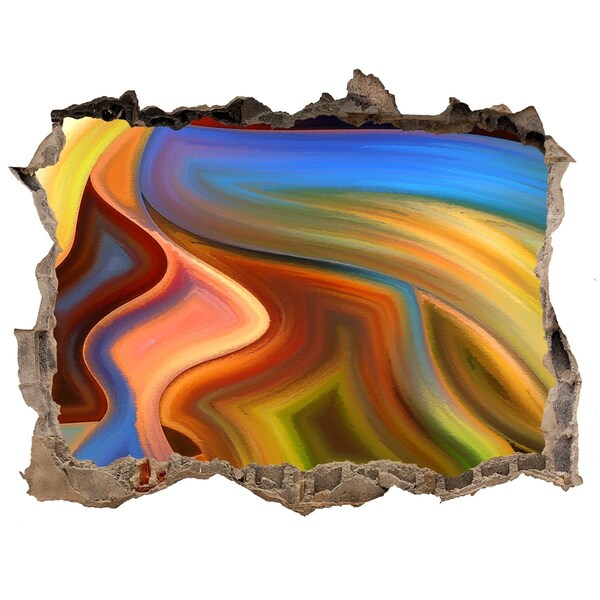 Sticker mural effet trou Un paysage coloré dans un trou dans le mur