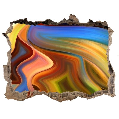 Sticker mural effet trou Un paysage coloré dans un trou dans le mur