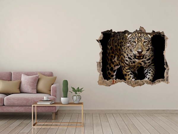 Sticker mural effet trou Tigre dans la jungle