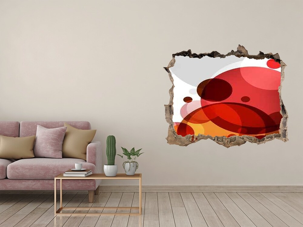 Sticker mural effet trou Abstraction roues pierre