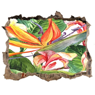 Sticker mural effet trou Un paradis tropical derrière le mur