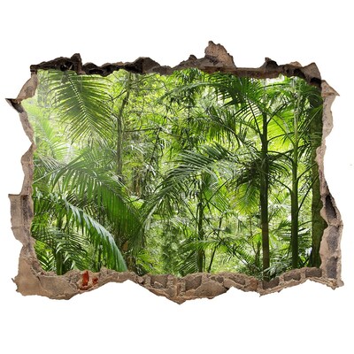 Sticker mural effet trou Forêt tropicale pierre