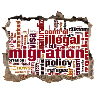 Autocollant à effet 3d trou politique migratoire