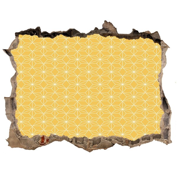 Sticker trou dans le mur Géométrie dorée sur fond de béton
