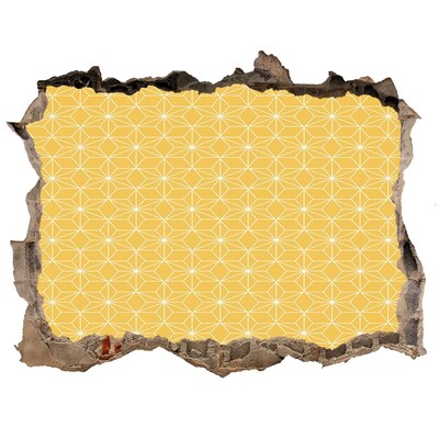 Sticker trou dans le mur Géométrie dorée sur fond de béton