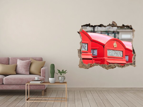 Sticker trou dans le mur cabines téléphoniques britanniques
