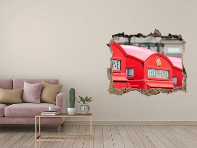 Sticker trou dans le mur cabines téléphoniques britanniques