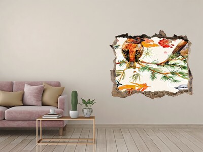 Autocollant mural trou Oiseaux dans un paysage forestier