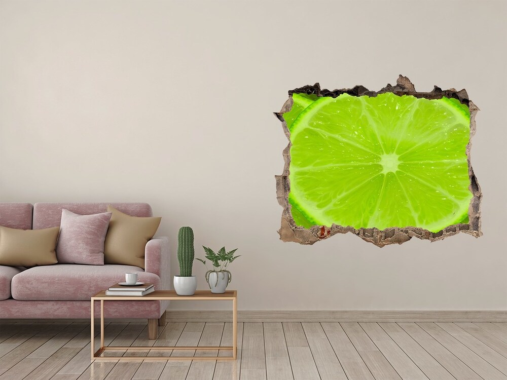 Autocollant mural trou Motif citron vert pierre