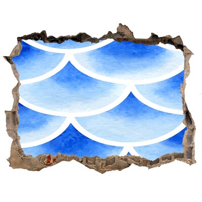 Sticker trou dans le mur Vagues d'eau dans un trou dans un mur