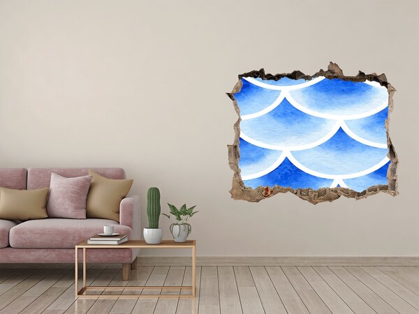 Sticker trou dans le mur Vagues d'eau dans un trou dans un mur