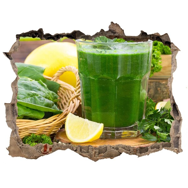 Sticker mural effet trou Cocktail vert dans un cadre naturel