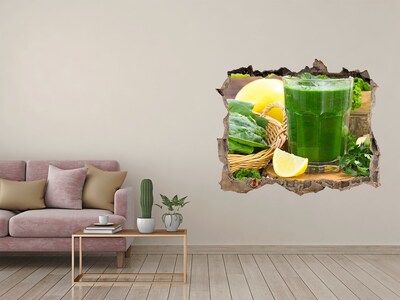 Sticker mural effet trou Cocktail vert dans un cadre naturel