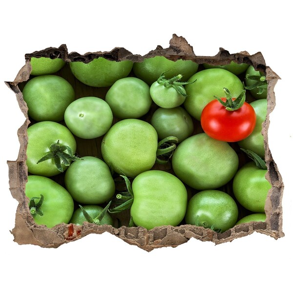 Sticker mural effet trou Des fruits dans du béton