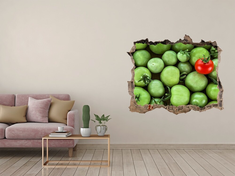 Sticker mural effet trou Tomate mature pierre