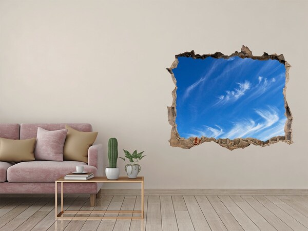 Autocollant à effet 3d trou Ciel avec des nuages