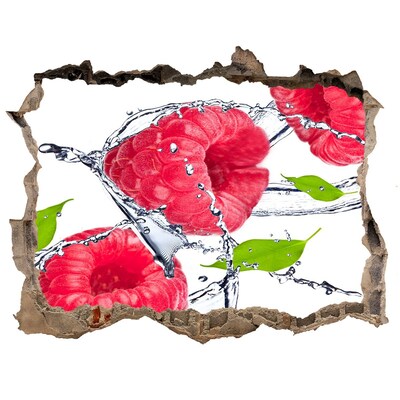 Sticker trou dans le mur Cascade de framboises