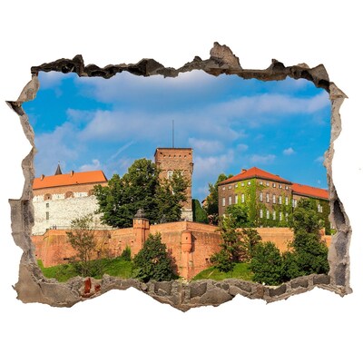 Autocollant à effet 3d trou Château sur la colline