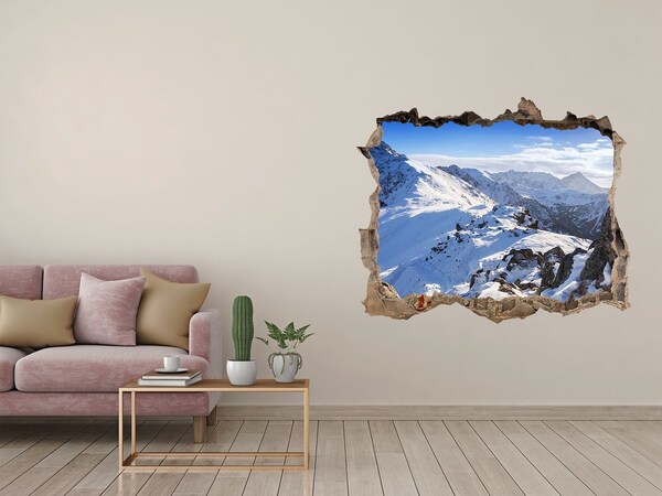 Sticker mural effet trou Paysage de montagne en hiver