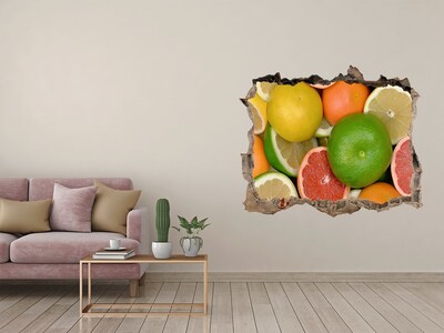 Autocollant à effet 3d trou Un paradis fruitier derrière le mur
