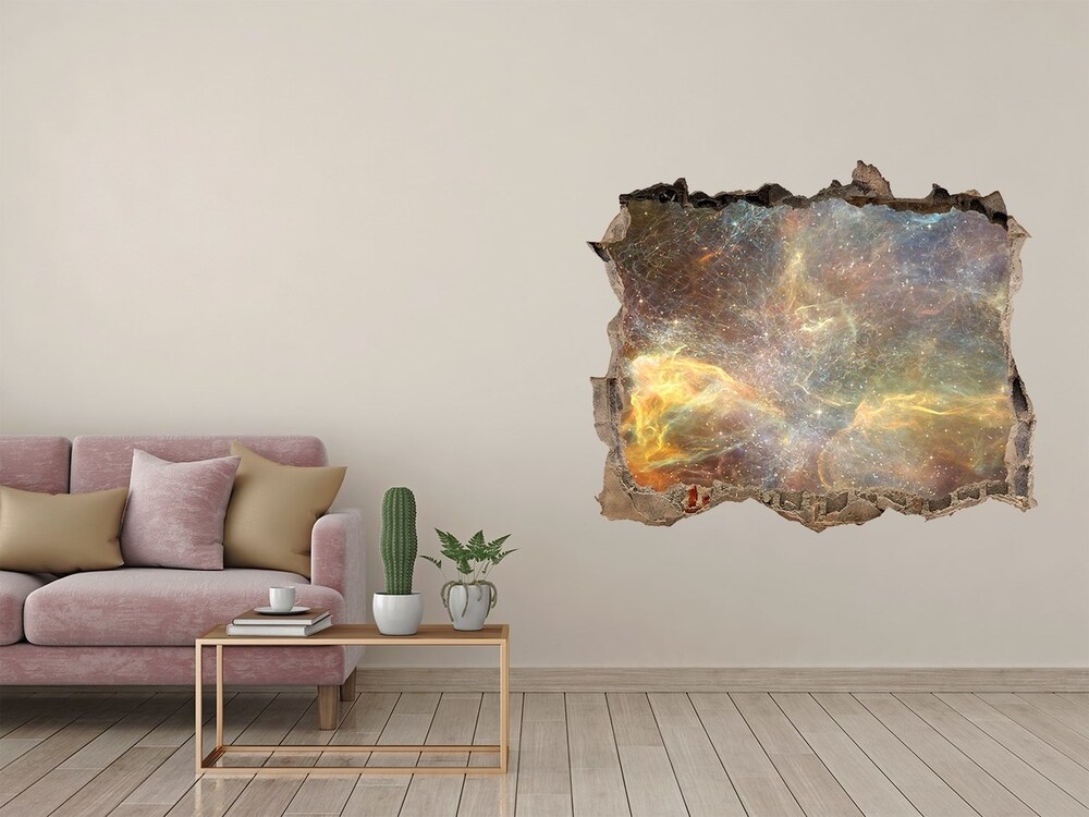 Sticker mural effet trou Cosmos pierre