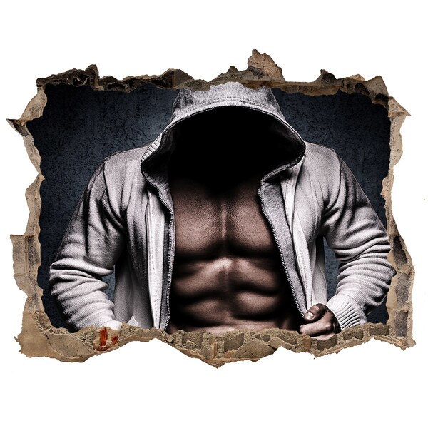 Sticker trou dans le mur Entraînement intense en style urbain