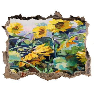 Sticker trou dans le mur Fleurs de tournesol dans le jardin
