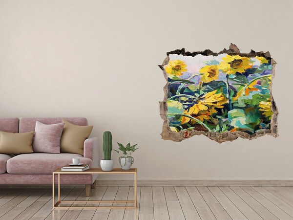 Sticker trou dans le mur Fleurs de tournesol dans le jardin