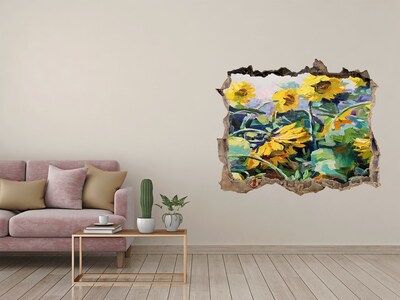 Sticker trou dans le mur Fleurs de tournesol dans le jardin