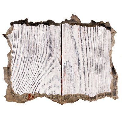 Sticker trou dans le mur Planche de bois dans un mur endommagé