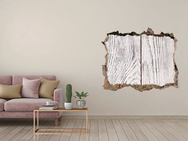 Sticker trou dans le mur Planche de bois dans un mur endommagé
