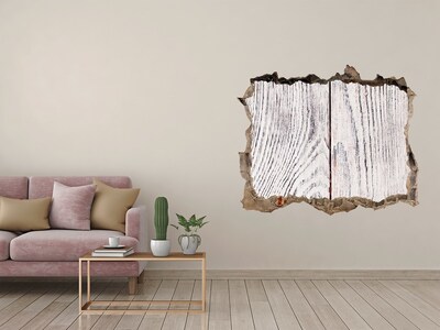 Sticker trou dans le mur Planche de bois dans un mur endommagé